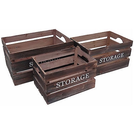 Wood Crate With Storage Label - 10.25 X 13 X 19 In., 3Pk